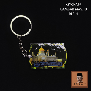 Keychain Gambar Masjid Resin - JHS Craft