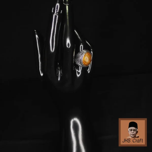 Cincin Mata Kayu Kemuning Emas - JHS Craft