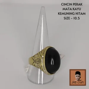 Cincin Perak Mata Kayu Kemuning Hitam - JHS Craft