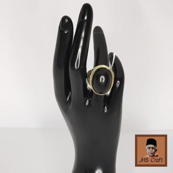 Cincin Perak Mata Kayu Kemuning Hitam - JHS Craft
