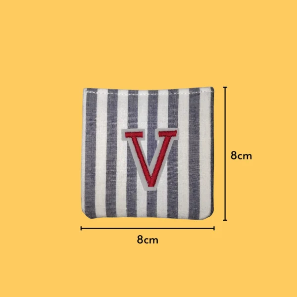 Red Letter 'V' Iron-on Embroidery
