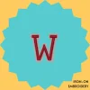 Red Letter 'W' Iron-on Embroidery