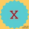 Red Letter 'X' Iron-on Embroidery