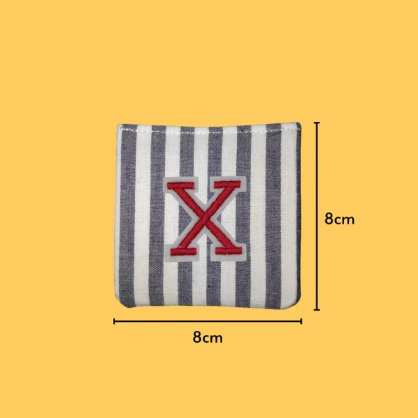 Red Letter 'X' Iron-on Embroidery