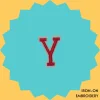 Red Letter 'Y' Iron-on Embroidery