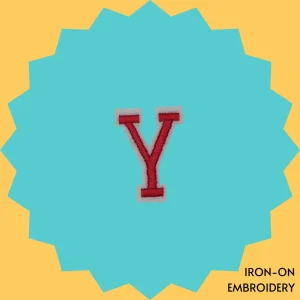 Red Letter 'Y' Iron-on Embroidery