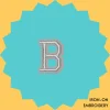 White Letter 'B' Iron-on Embroidery