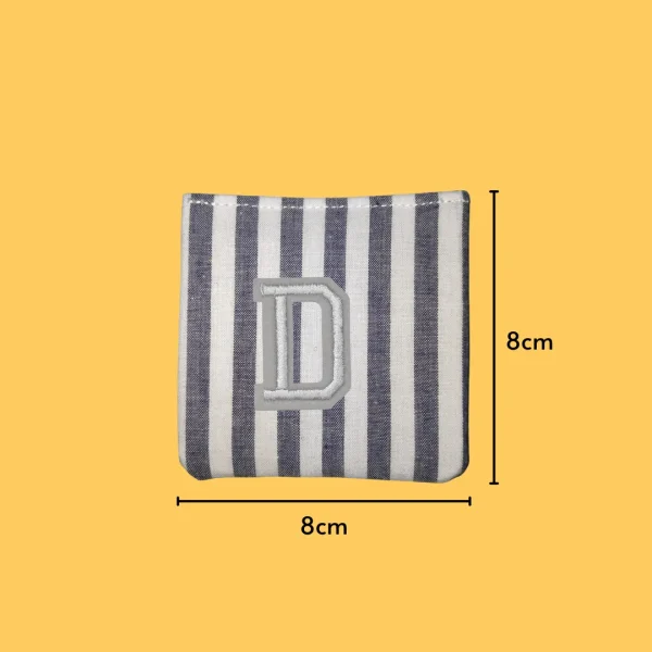 White Letter 'D' Iron-on Embroidery