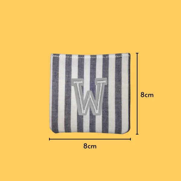 White Letter 'W' Iron-on Embroidery