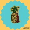 Cartoon pineapple Iron-on Embroidery