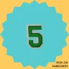 Green number '5' Iron-on Embroidery