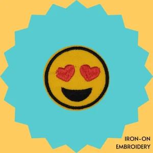Heart eyes emoji Iron-on Embroidery