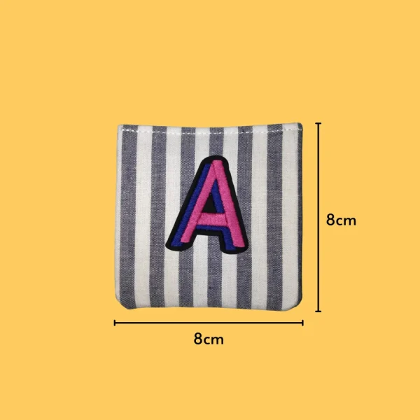 Pink-blue letter 'A' Iron-on Embroidery