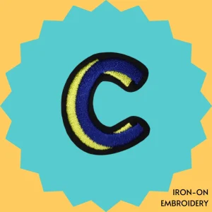 Yellow-blue letter 'C' Iron-on Embroidery