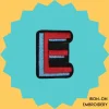 Red-blue letter 'E' Iron-on Embroidery