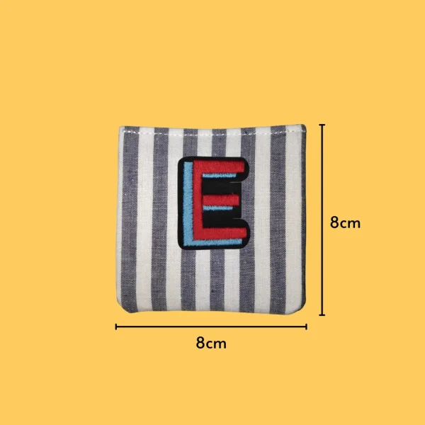 Red-blue letter 'E' Iron-on Embroidery