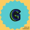 Blue-green letter 'G' Iron-on Embroidery