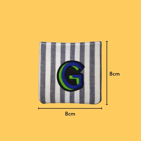 Blue-green letter 'G' Iron-on Embroidery