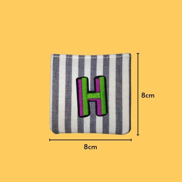 Green-purple letter 'H' Iron-on Embroidery