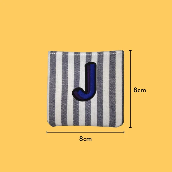 Blue-black letter 'J' Iron-on Embroidery