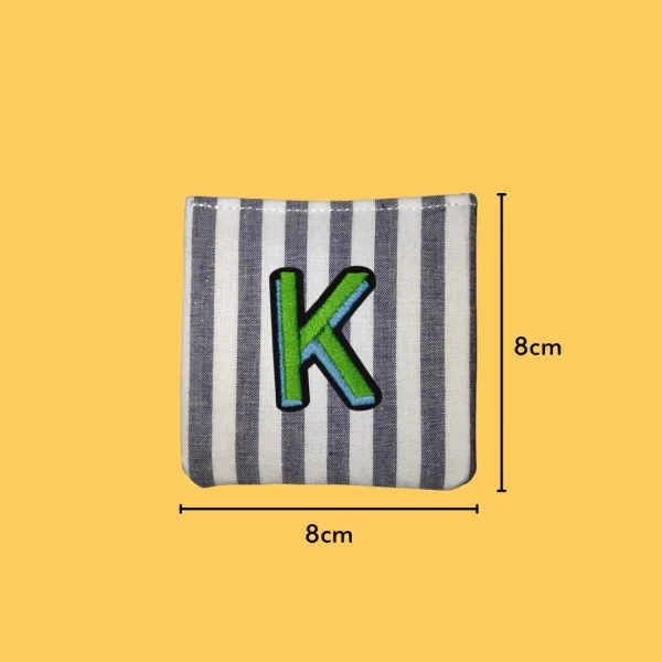 Green-blue letter 'K' Iron-on Embroidery