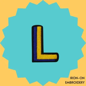 Yellow-blue letter 'L' Iron-on Embroidery