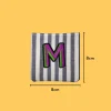 Pink-green letter 'M' Iron-on Embroidery