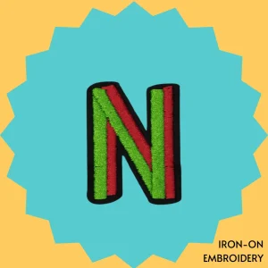 Green-red letter 'N' Iron-on Embroidery