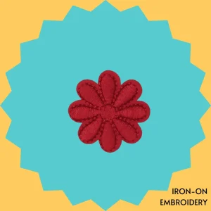 Plain red flower Iron-on Embroidery