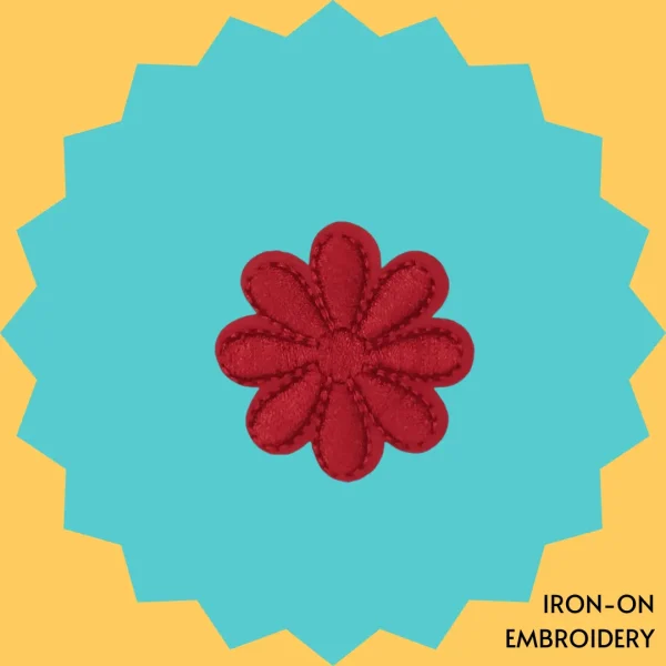 Plain red flower Iron-on Embroidery