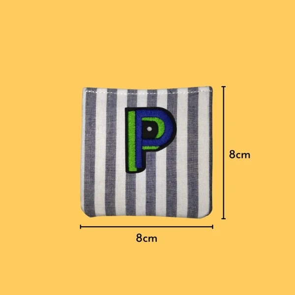 Iron-On-Patch-172 Blue-green letter 'P' Iron-on Embroidery