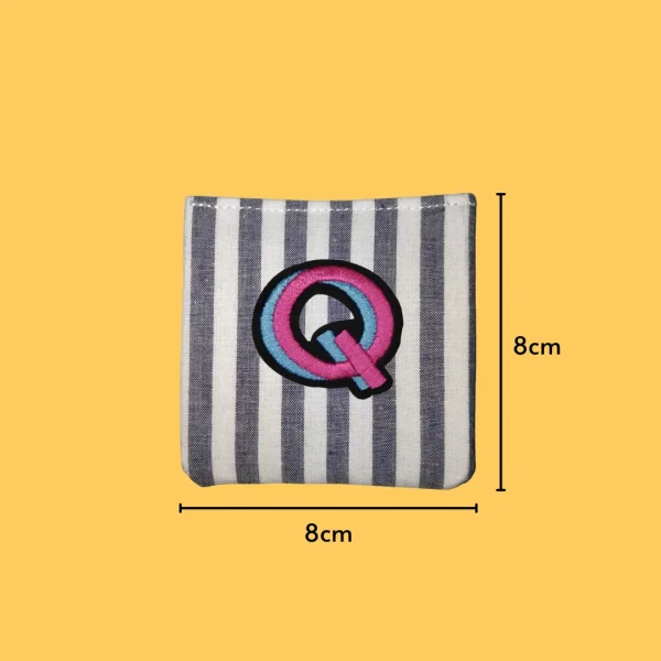 Pink-blue letter 'Q' Iron-on Embroidery