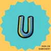 Blue-yellow letter 'U' Iron-on Embroidery