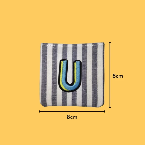 Blue-yellow letter 'U' Iron-on Embroidery