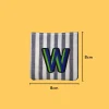 Blue-green letter 'W' Iron-on Embroidery