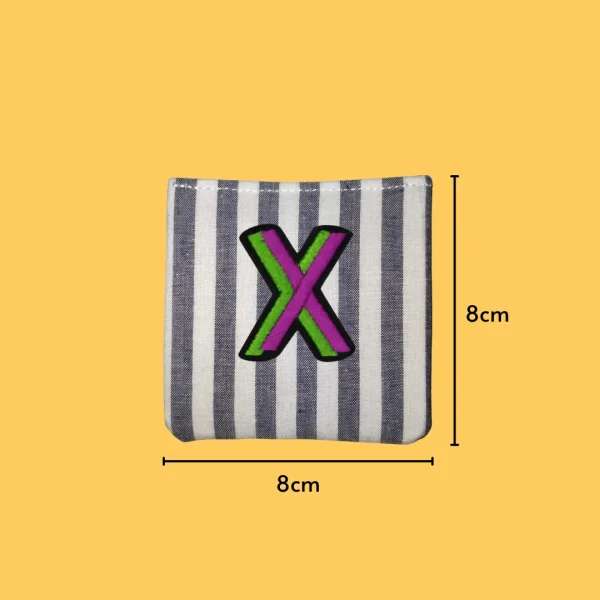 Pink-green letter 'X' Iron-on Embroidery