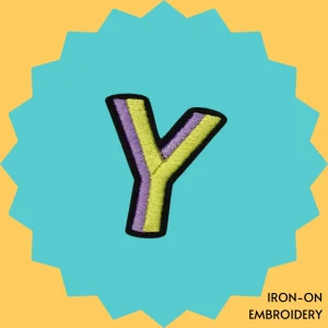 Yellow-purple letter 'Y' Iron-on Embroidery