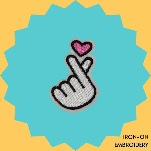 Finger heart Iron-on Embroidery