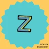 Blue-yellow letter 'Z' Iron-on Embroidery