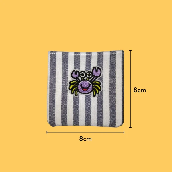 Smiling purple cartoon crab Iron-on Embroidery