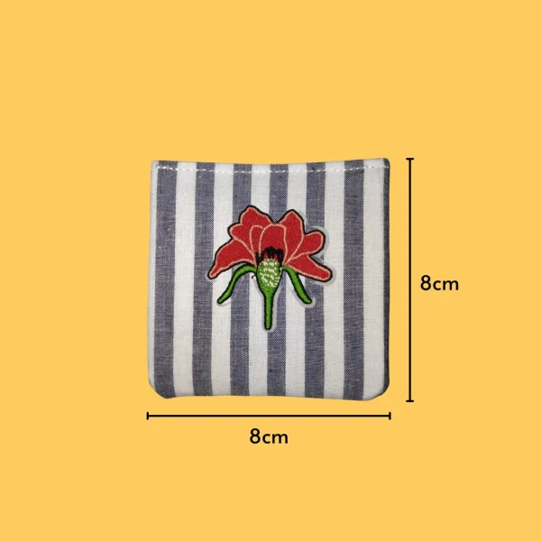 Red standing flower Iron-on Embroidery