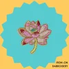 White and pink lotus Iron-on Embroidery