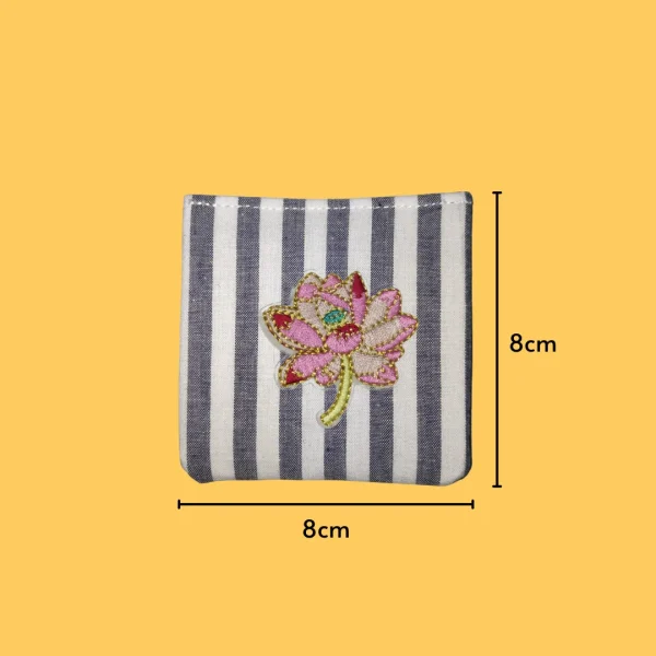 White and pink lotus Iron-on Embroidery