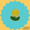 Iron-On-Patch-213 Small yellow flower with leaves Iron-on Embroidery