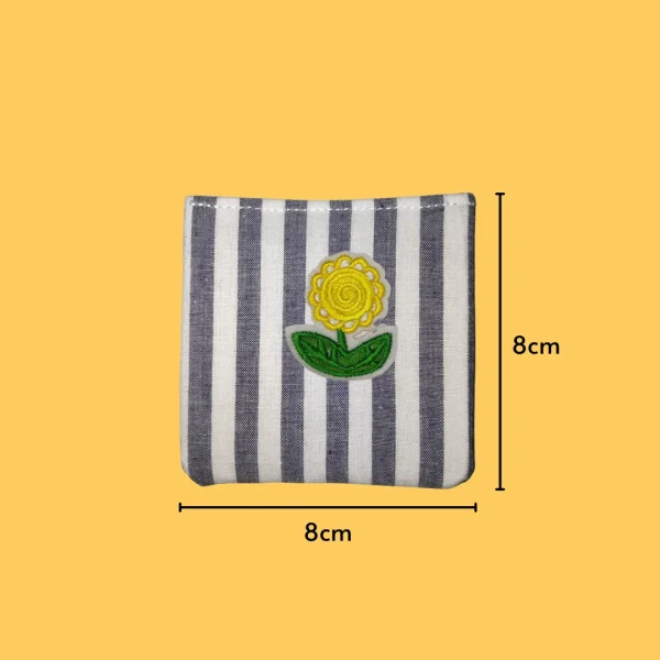Iron-On-Patch-214 Small yellow flower with leaves Iron-on Embroidery