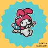 MyMelody holding a flower Iron-on Embroidery