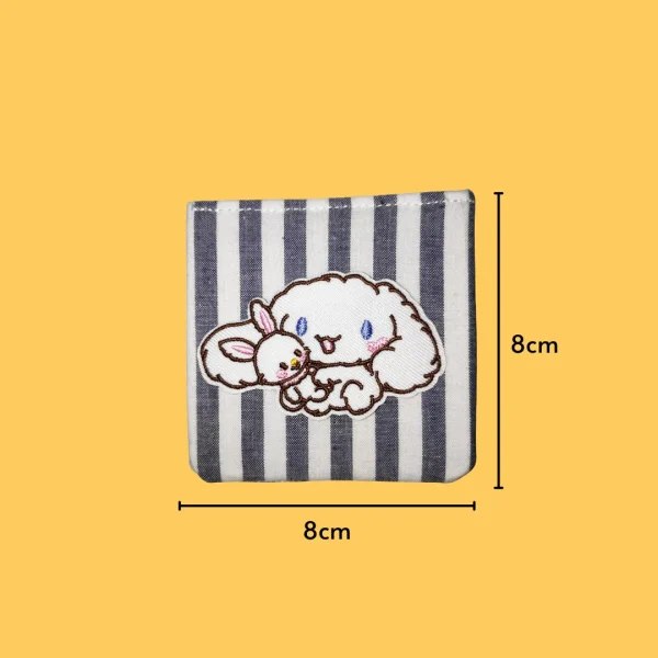Fluffy Cinnamoroll with a rabbit doll Iron-on Embroidery