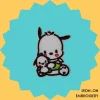 Pochacco with a doll Iron-on Embroidery