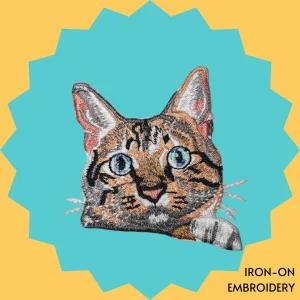 Realistic brown cat Iron-on Embroidery