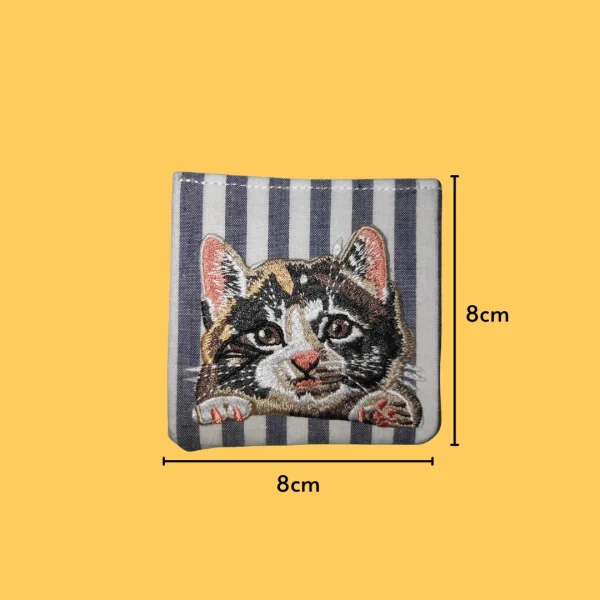 Realistic multicolored cat Iron-on Embroidery